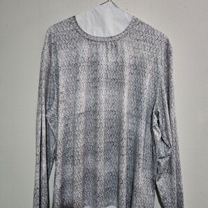 Men's Reel Legends Outfitters Light Gray Snake-Print Long Sleeve Top XLG Cooling